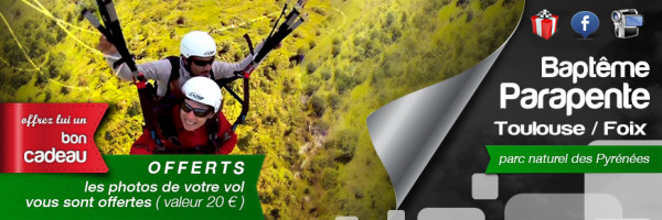 Bapteme Parapente découverte plus 20/30 min - Toulouse / Foix- Ariège