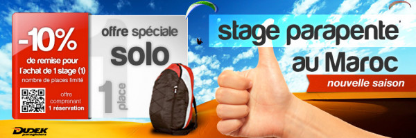 stage parapente au Maroc 